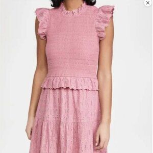 Sea New York Ingrid Smocked Midi Dress sz 8